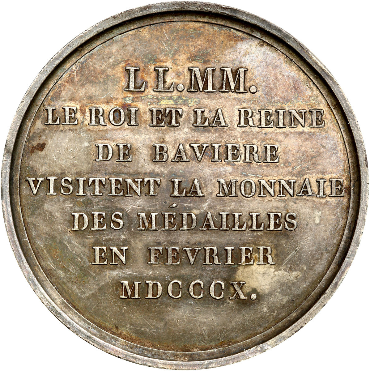 Francja, Napoleon I 1810 , Medal Wizyta bawarskiej pary królewskiej w Paryżu srebro